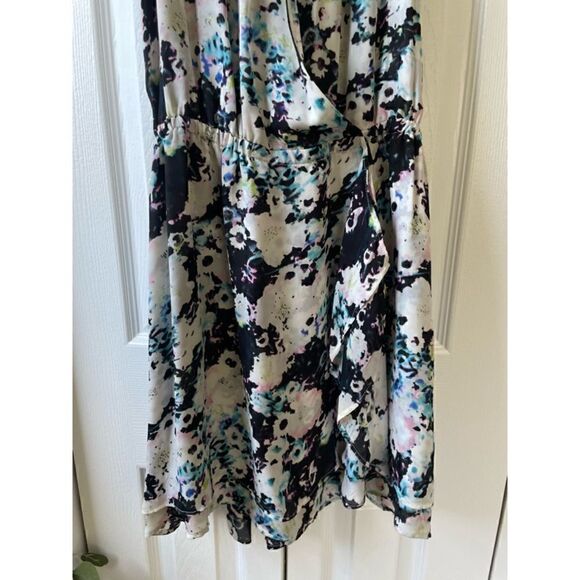 Parker Silk Floral Sleeveless Mini Wrap Dress S - Picture 5 of 5